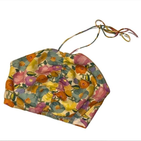 Zara women’s floral halter crop top size small - Picture 1 of 4